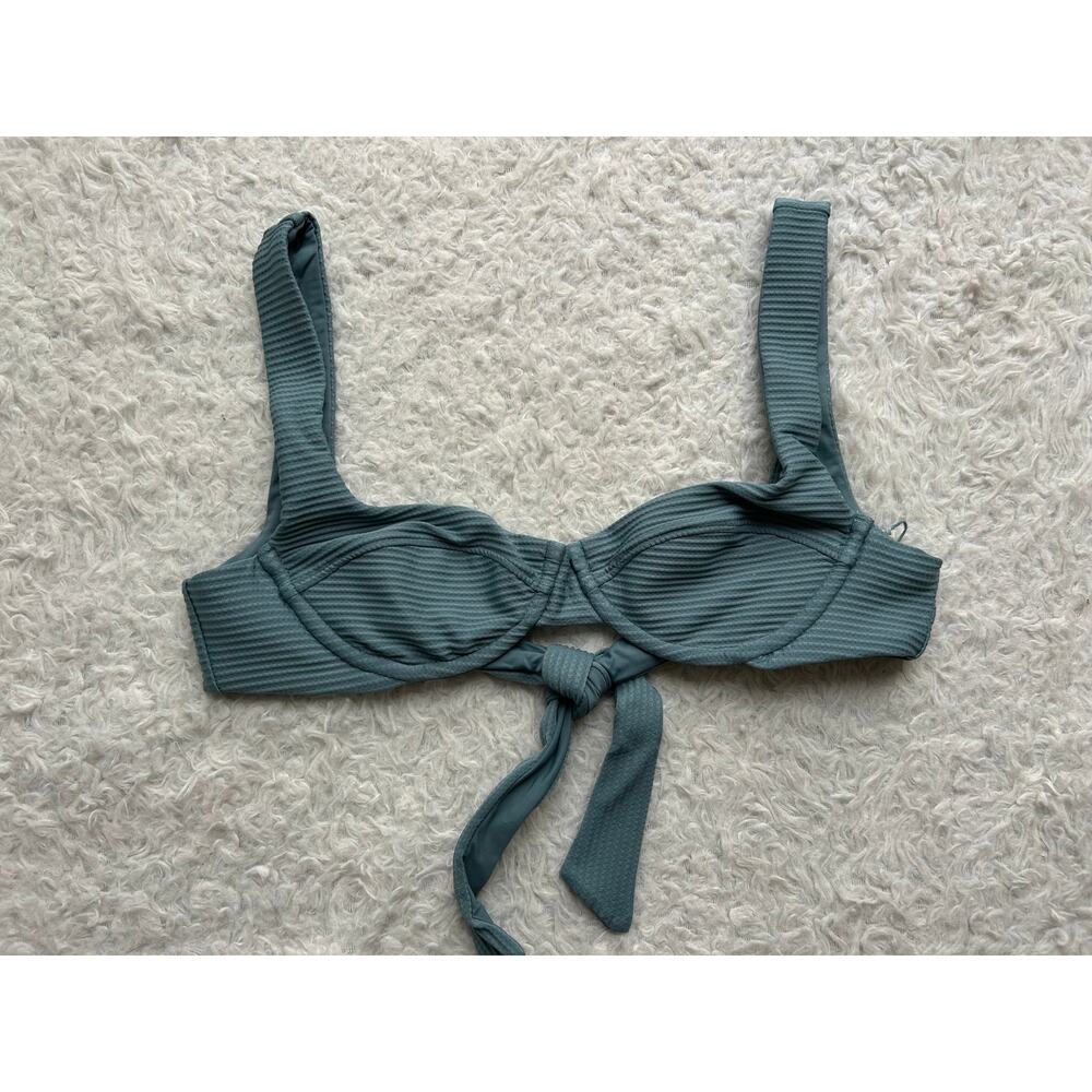 L*space Nikita Ribbed Teal Bikini Top - NWT